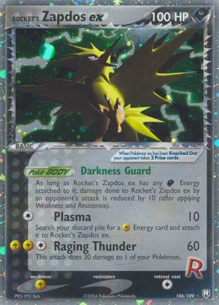 Rocket's Zapdos ex (106)/109 Ultra Rare Holofoil