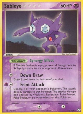 Sableye (22)/108 Rare Reverse Holofoil