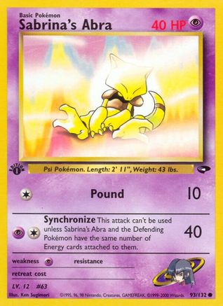 Sabrina's Abra (93) (93)/132 Common 1st Edition