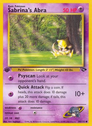 Sabrina's Abra (94) (94)/132 Common 1st Edition