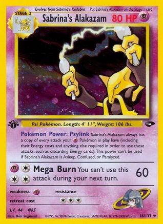 Sabrina's Alakazam (16)/132 Holo Rare 1st Edition Holofoil
