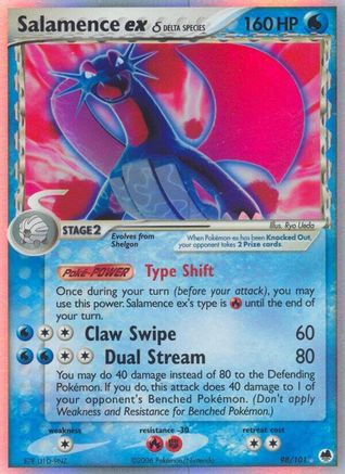 Salamence ex (Delta Species) (98)/101 Ultra Rare Holofoil