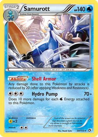 Samurott (39)/113 Holo Rare Reverse Holofoil