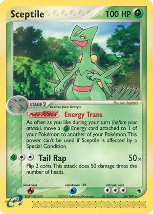 Sceptile - 20/109 (20)/109 Rare Reverse Holofoil