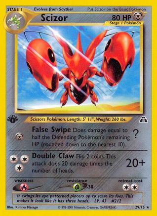 Scizor (29) (29)/75 Rare 1st Edition