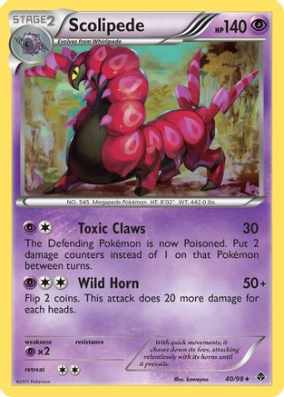 Scolipede (40)/98 Rare Reverse Holofoil