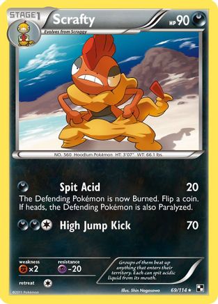 Scrafty (69)/114 Rare Reverse Holofoil