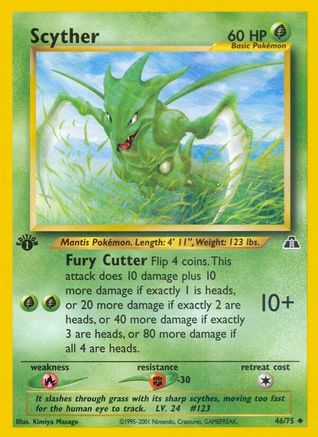 Scyther (46)/75 Uncommon 1st Edition