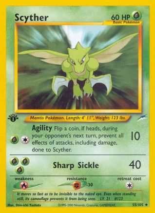 Scyther (55)/105 Uncommon 1st Edition