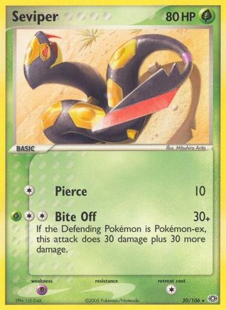 Seviper (20)/106 Rare Reverse Holofoil