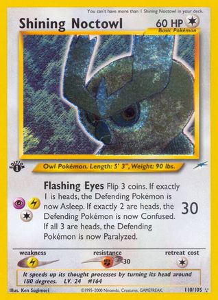 Shining Noctowl (110)/105 Secret Rare 1st Edition Holofoil