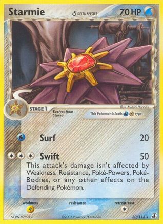 Starmie - 030/113 (Delta Species) (30)/113 Rare Reverse Holofoil