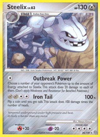 Steelix (28)/100 Rare Reverse Holofoil