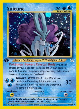 Suicune (14) (14)/64 Holo Rare 1st Edition Holofoil