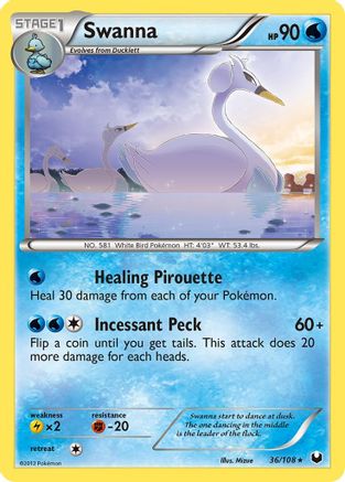 Swanna (36)/108 Rare Reverse Holofoil