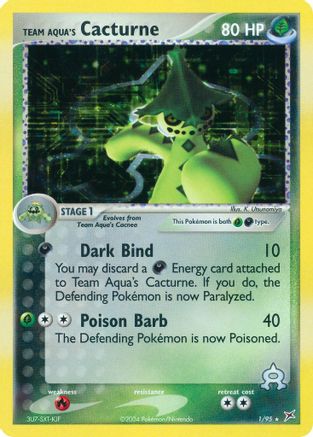 Team Aqua's Cacturne (1)/95 Holo Rare Reverse Holofoil