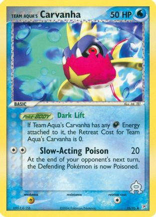 Team Aqua's Carvanha - 25/95 (25)/95 Uncommon Reverse Holofoil