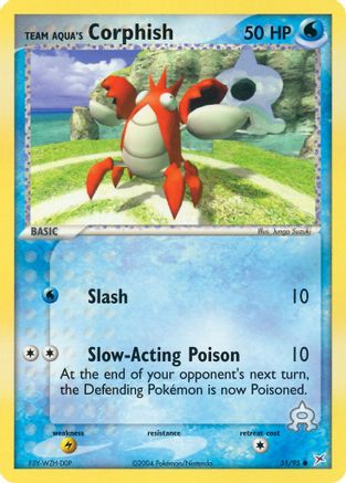 Team Aqua's Corphish - 51/95 (51)/95 Common Reverse Holofoil