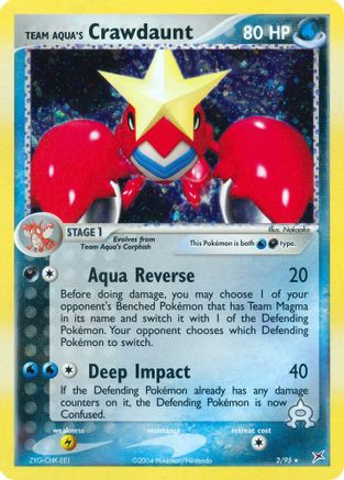 Team Aqua's Crawdaunt - 2/95 (2)/95 Holo Rare Reverse Holofoil