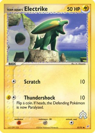 Team Aqua's Electrike - 52/95 (52)/95 Common Reverse Holofoil