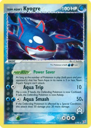 Team Aqua's Kyogre (3)/95 Holo Rare Reverse Holofoil