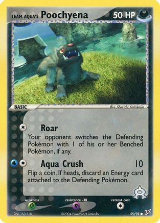 Team Aqua's Poochyena - 55/95 (55)/95 Common Reverse Holofoil
