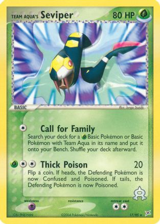 Team Aqua's Seviper (17)/95 Rare Reverse Holofoil