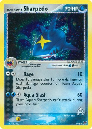 Team Aqua's Sharpedo - 5/95 (5)/95 Holo Rare Reverse Holofoil
