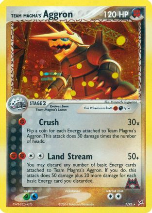 Team Magma's Aggron (7)/95 Holo Rare Holofoil