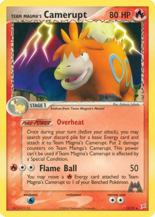 Team Magma's Camerupt (19)/95 Rare Reverse Holofoil