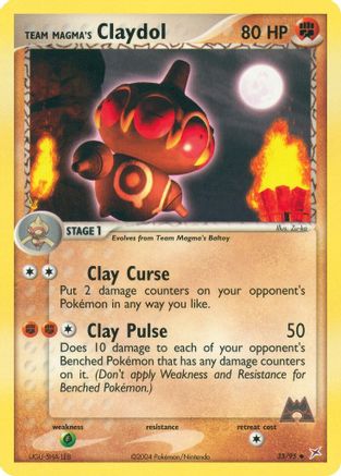 Team Magma's Claydol - 33/95 (33)/95 Uncommon Reverse Holofoil