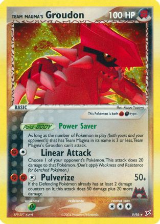 Team Magma's Groudon (9)/95 Holo Rare Reverse Holofoil