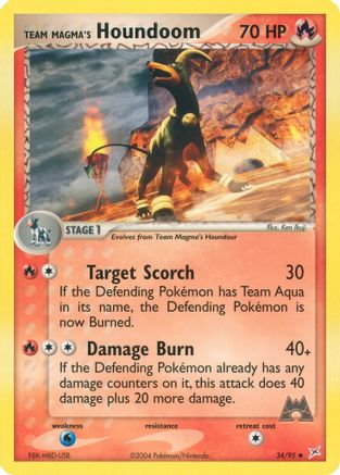 Team Magma's Houndoom - 34/95 (34)/95 Uncommon Reverse Holofoil