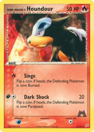 Team Magma's Houndour - 35/95 (35)/95 Uncommon Reverse Holofoil