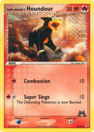 Team Magma's Houndour - 62/95 (62)/95 Common Reverse Holofoil