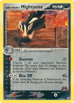 Team Magma's Mightyena - 21/95 (21)/95 Rare Reverse Holofoil