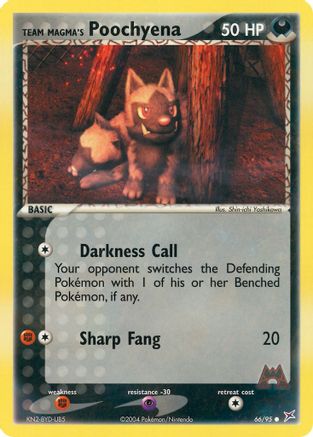 Team Magma's Poochyena - 66/95 (66)/95 Common Reverse Holofoil