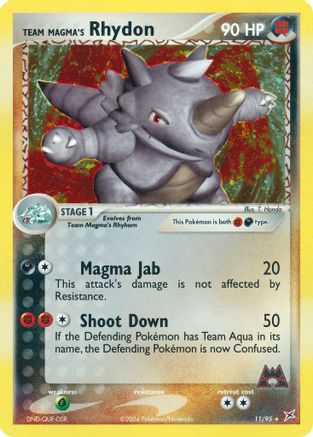 Team Magma's Rhydon - 11/95 (11)/95 Holo Rare Reverse Holofoil