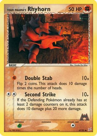 Team Magma's Rhyhorn - 67/95 (67)/95 Common Reverse Holofoil