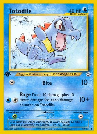 Totodile (80) (80)/111 Common 1st Edition