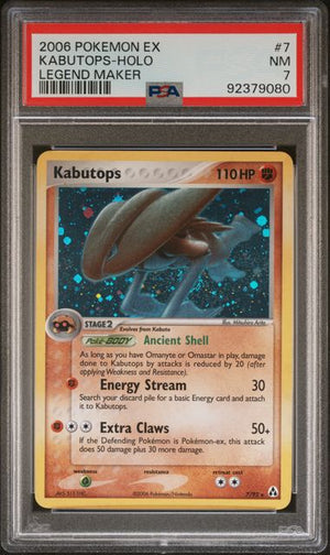 PSA 7 Kabutops Legend Maker Holo #7 (Cabinet)
