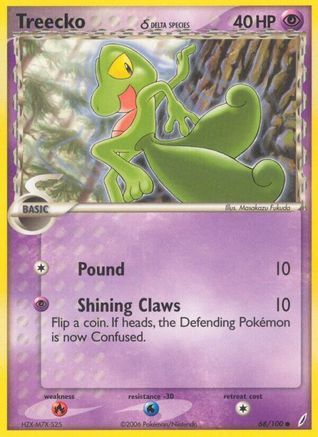 Treecko (Delta Species) (68)/100 Common Reverse Holofoil