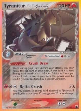 Tyranitar (Delta Species) (16)/113 Holo Rare Holofoil