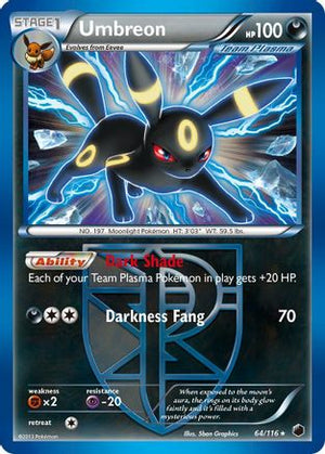 Umbreon (Team Plasma) (64)/116 Holo Rare Holofoil (Cabinet-NM)