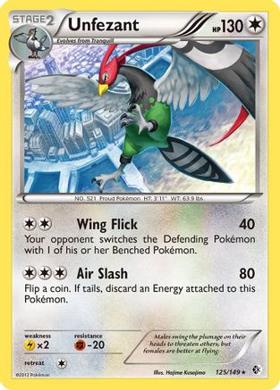 Unfezant (125)/149 Rare Reverse Holofoil