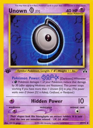 Unown [D] (47)/75 Uncommon 1st Edition
