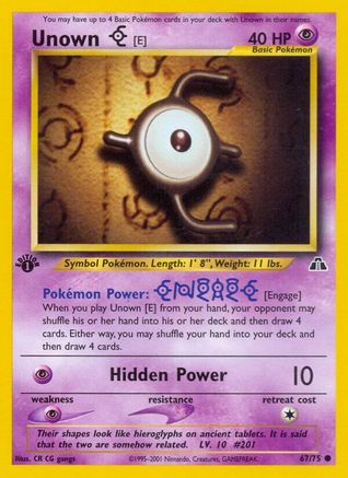 Unown [E] (67)/75 Common 1st Edition