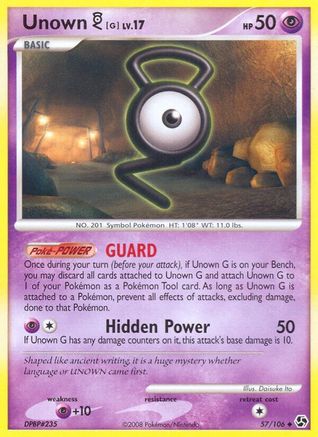 Unown [G] (57)/106 Uncommon Reverse Holofoil