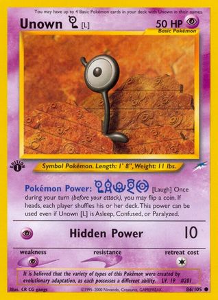 Unown [L] (86)/105 Common 1st Edition