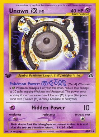 Unown [M] (49)/75 Uncommon 1st Edition